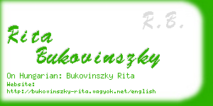 rita bukovinszky business card